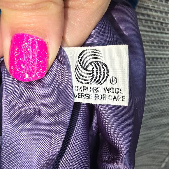 VTG CAPRI Coat Womens Size 6 Teal Blue 100% Wool Knit Retro Midi Winter 70s 80s - Picture 6 of 8